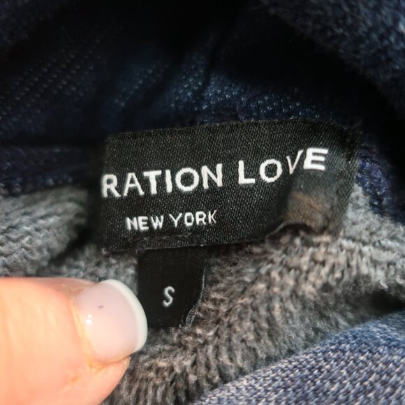 Generation Love Karlie Denim Blue 2Pc Set Puff Slv Hoodie Top/S Jog Sweatpants/M - Picture 11 of 11